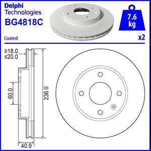 Delphi BG4818C - Спирачен диск vvparts.bg