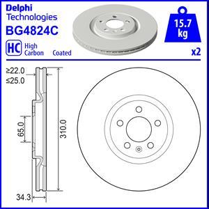 Delphi BG4824C - Спирачен диск vvparts.bg