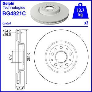 Delphi BG4821C - Спирачен диск vvparts.bg