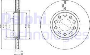 Delphi BG4314 - Спирачен диск vvparts.bg