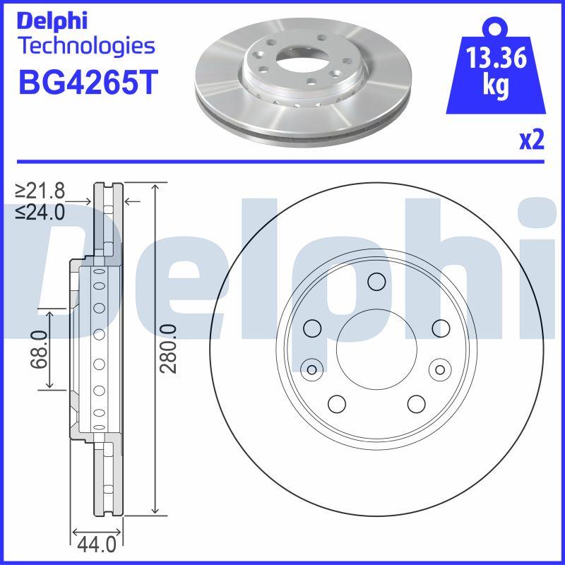 Delphi BG4265T - Спирачен диск vvparts.bg