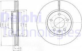 Delphi BG4278-C - Спирачен диск vvparts.bg