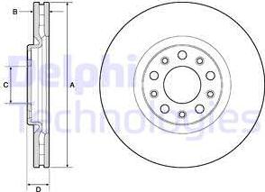 Delphi BG4763C-18B1 - Спирачен диск vvparts.bg