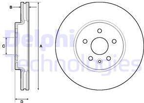 Delphi BG4710C-18B1 - Спирачен диск vvparts.bg