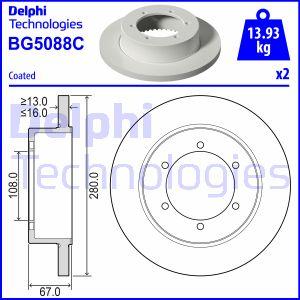 Delphi BG5088C - Спирачен диск vvparts.bg