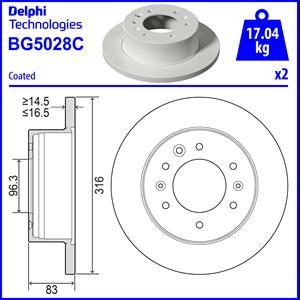 Delphi BG5028C - Спирачен диск vvparts.bg