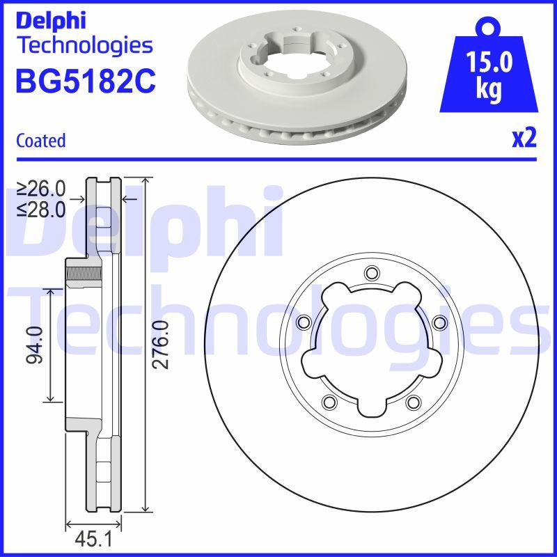 Delphi BG5182C - Спирачен диск vvparts.bg