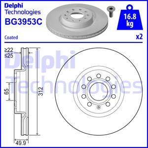 Delphi BG3953C-18B1 - Спирачен диск vvparts.bg