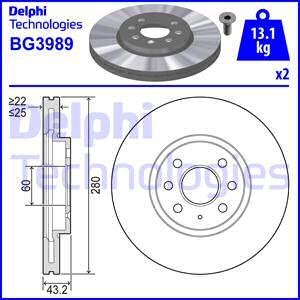 Delphi BG3989 - Спирачен диск vvparts.bg