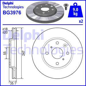 Delphi BG3976 - Спирачен диск vvparts.bg