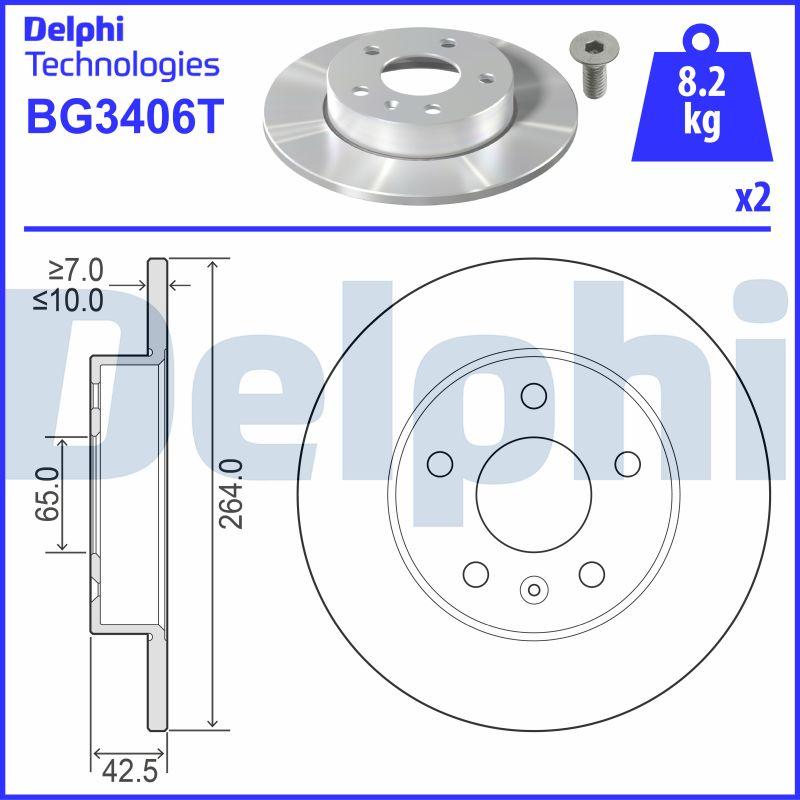 Delphi BG3406T - Спирачен диск vvparts.bg