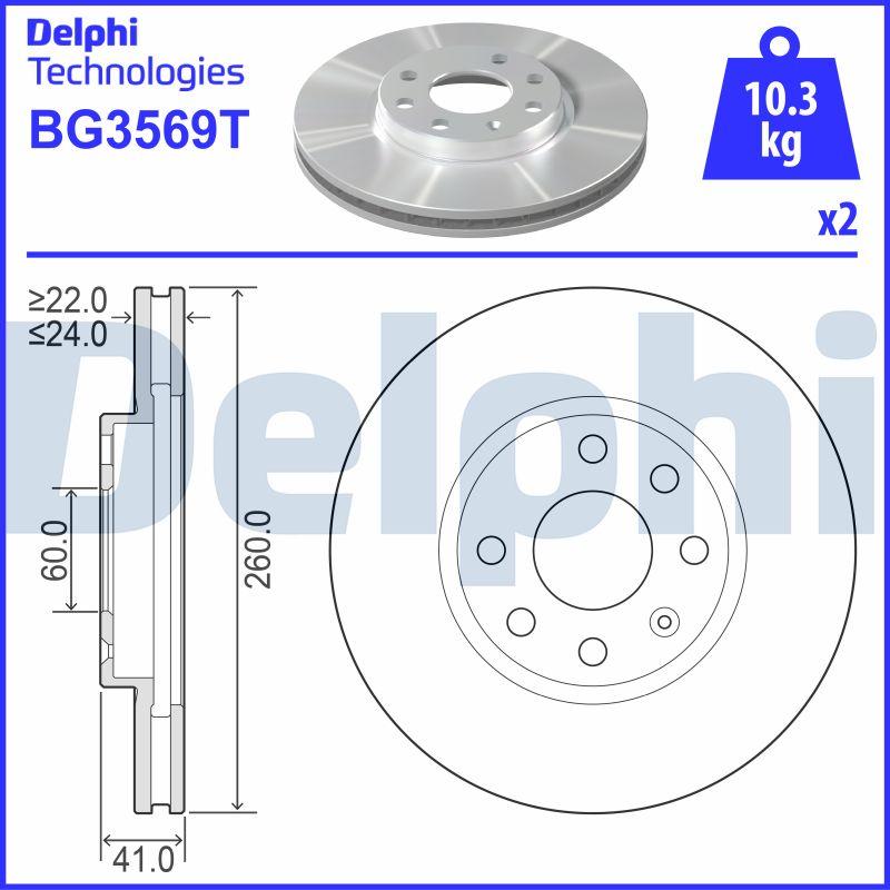 Delphi BG3569T - Спирачен диск vvparts.bg