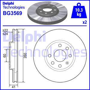 Delphi BG3569 - Спирачен диск vvparts.bg