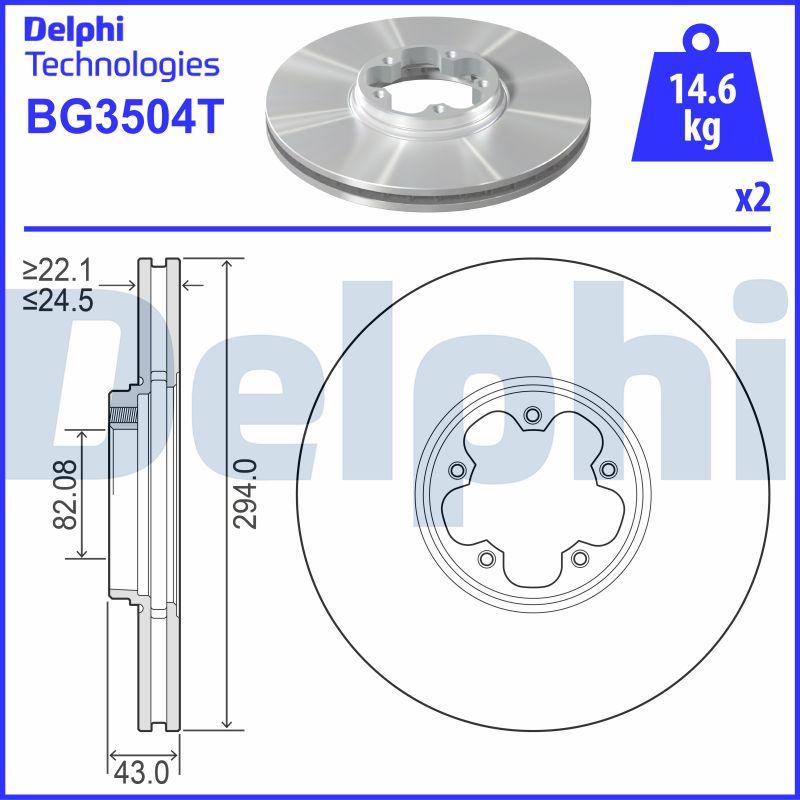 Delphi BG3504T - Спирачен диск vvparts.bg