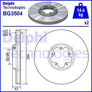Delphi BG3504 - Спирачен диск vvparts.bg