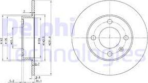 Delphi BG3505 - Спирачен диск vvparts.bg