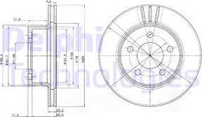 Delphi BG3532 - Спирачен диск vvparts.bg