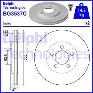 Delphi BG3537C - Спирачен диск vvparts.bg