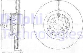 Delphi BG3524 - Спирачен диск vvparts.bg