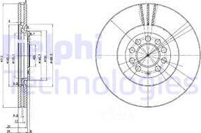 Delphi BG3528C - Спирачен диск vvparts.bg