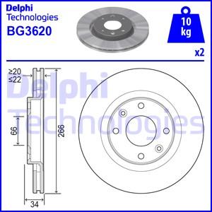 Delphi BG3620 - Спирачен диск vvparts.bg