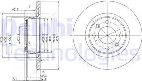 Delphi BG3621 - Спирачен диск vvparts.bg