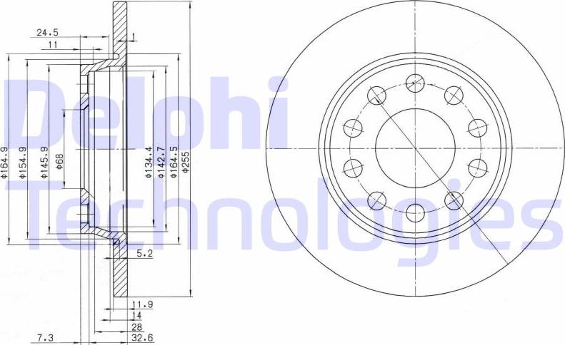 Delphi BG3674C - Спирачен диск vvparts.bg