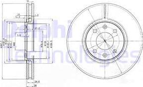 Delphi BG3675 - Спирачен диск vvparts.bg