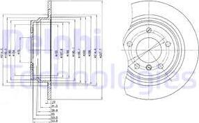 Delphi BG3044 - Спирачен диск vvparts.bg