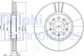 Delphi BG3035-C - Спирачен диск vvparts.bg