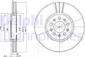 Delphi BG3035 - Спирачен диск vvparts.bg