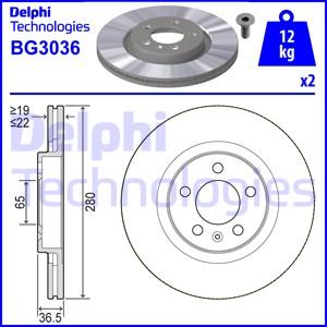 Delphi BG3036-C - Спирачен диск vvparts.bg