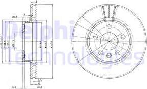 Delphi BG3025 - Спирачен диск vvparts.bg