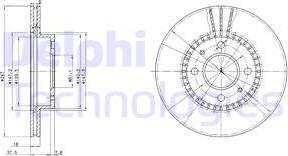Delphi BG3134 - Спирачен диск vvparts.bg