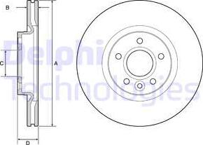 Delphi BG3895C-18B1 - Спирачен диск vvparts.bg