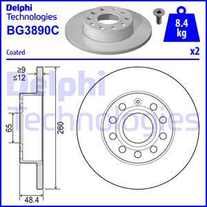 Delphi BG3890C-18B1 - Спирачен диск vvparts.bg