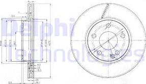 Delphi BG3845C - Спирачен диск vvparts.bg