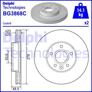 Delphi BG3868C-18B1 - Спирачен диск vvparts.bg