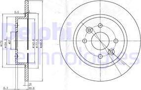 Delphi BG3804 - Спирачен диск vvparts.bg