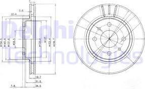 Delphi BG3805 - Спирачен диск vvparts.bg