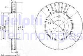 Delphi BG3816C - Спирачен диск vvparts.bg