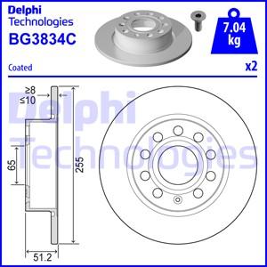 Delphi BG3834C - Спирачен диск vvparts.bg