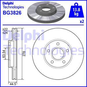 Delphi BG3826 - Спирачен диск vvparts.bg