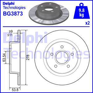 Delphi BG3873 - Спирачен диск vvparts.bg