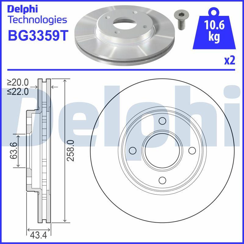Delphi BG3359T - Спирачен диск vvparts.bg