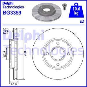 Delphi BG3359 - Спирачен диск vvparts.bg