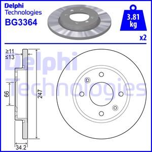 Delphi BG3364 - Спирачен диск vvparts.bg