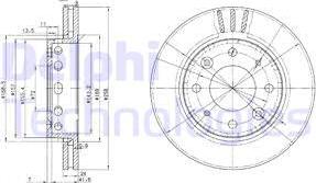 Delphi BG3335 - Спирачен диск vvparts.bg