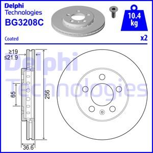 Delphi BG3208C-18B1 - Спирачен диск vvparts.bg