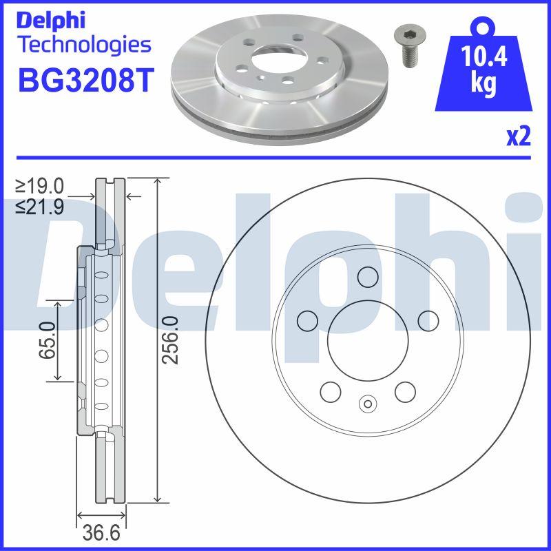 Delphi BG3208T - Спирачен диск vvparts.bg